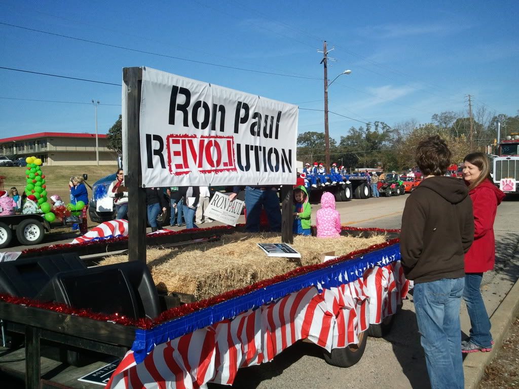 Ron Paul Float in the Laurel, MS Christmas Parade