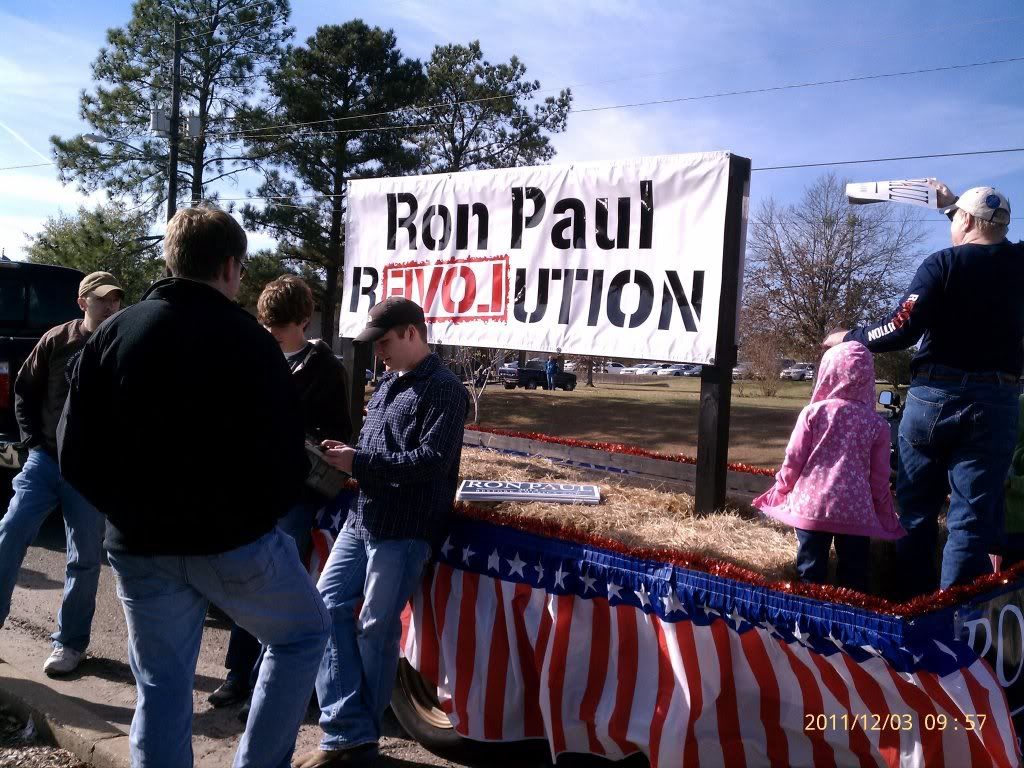 Ron Paul Float in the Laurel, MS Christmas Parade