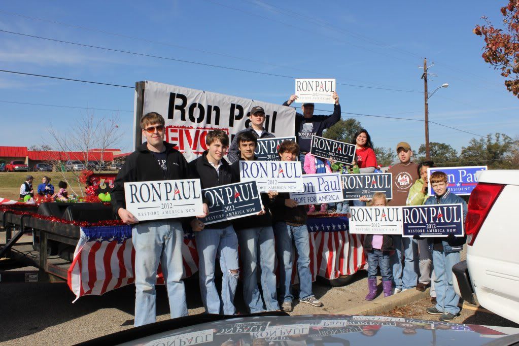 Ron Paul Float in the Laurel, MS Christmas Parade