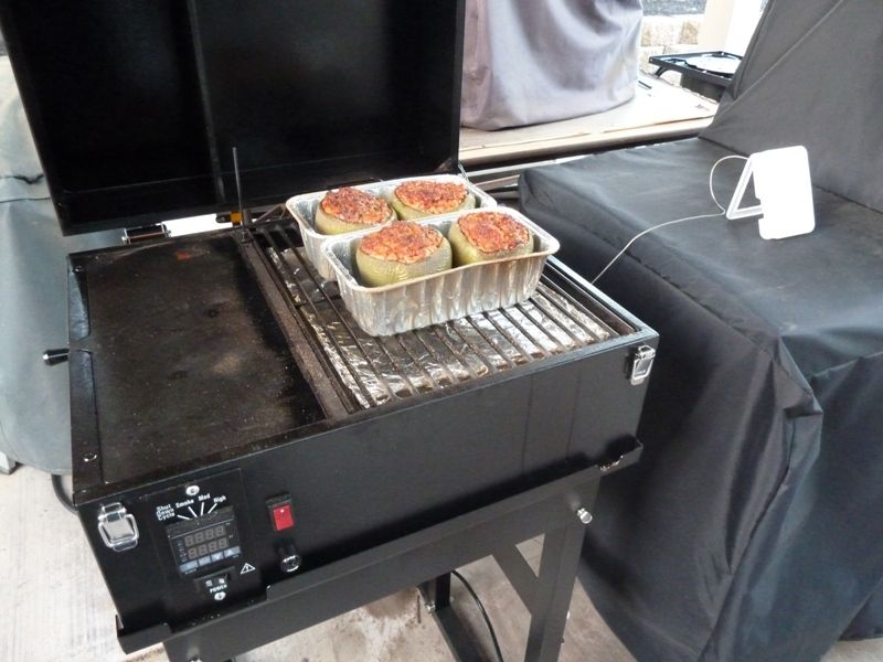 Wood Pellet BBQ Grill Stuffed Bell Peppers Smokin' Pete's BBQ