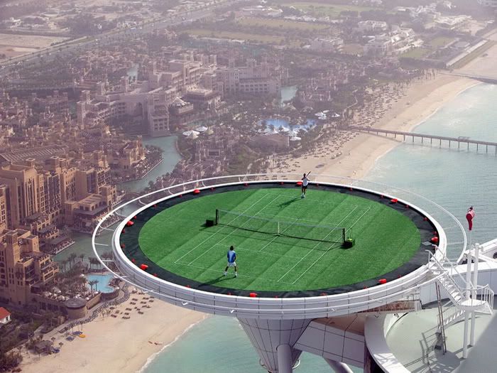 Burj Al Arab in Dubai is home to the world's highest tennis court