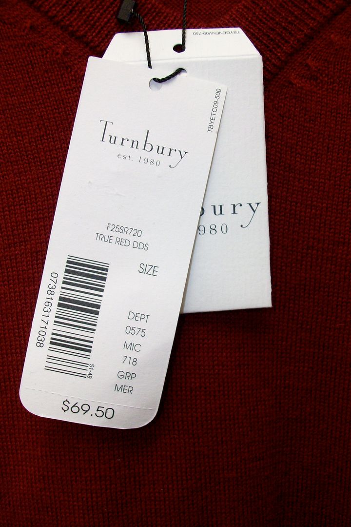 有关以下物品的详细资料: nwt turnbury extra fine merino wool ls v