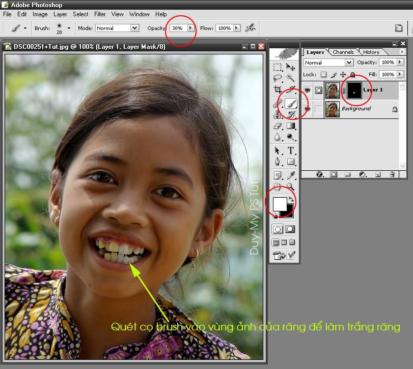 TutLamtrangrang08 Tẩy trắng răng ảnh chân dung bằng Photoshop