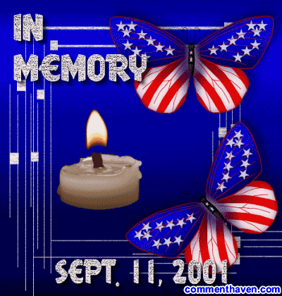 September 11, 2001 photo: 9/11/2001 flag-butterfly-candle.gif