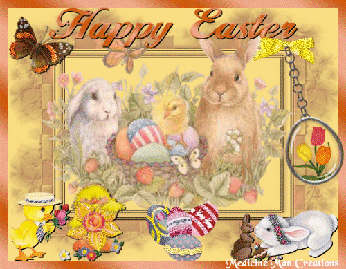 very blessed happy easter photo: Happy Easter EasterBunniesEasterChicks.gif