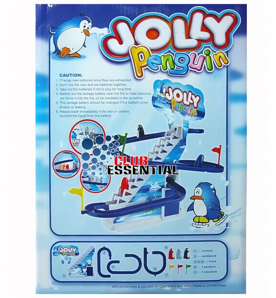 Kids Battery Operated Jolly Penguin Sliding Racing Track Game Playful