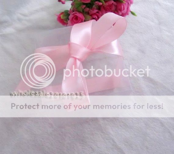 50*clear PVC Bomboniere 8cm favor wedding box cup cake  