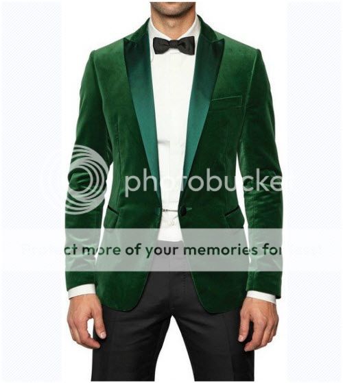 New Men's Stylish Designer Green Velvet Dinner Sports Coat Tuxedo ...