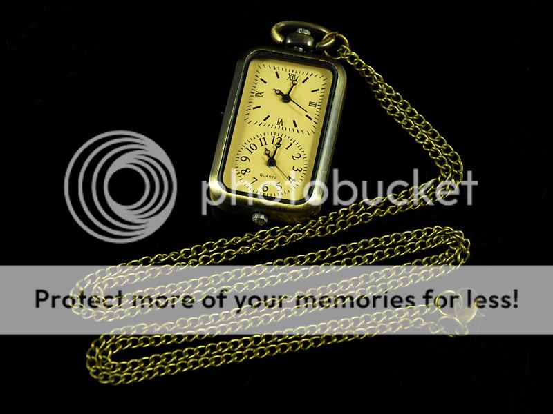 J103 Vintage Brass Tone Double movement Pocket Watch  