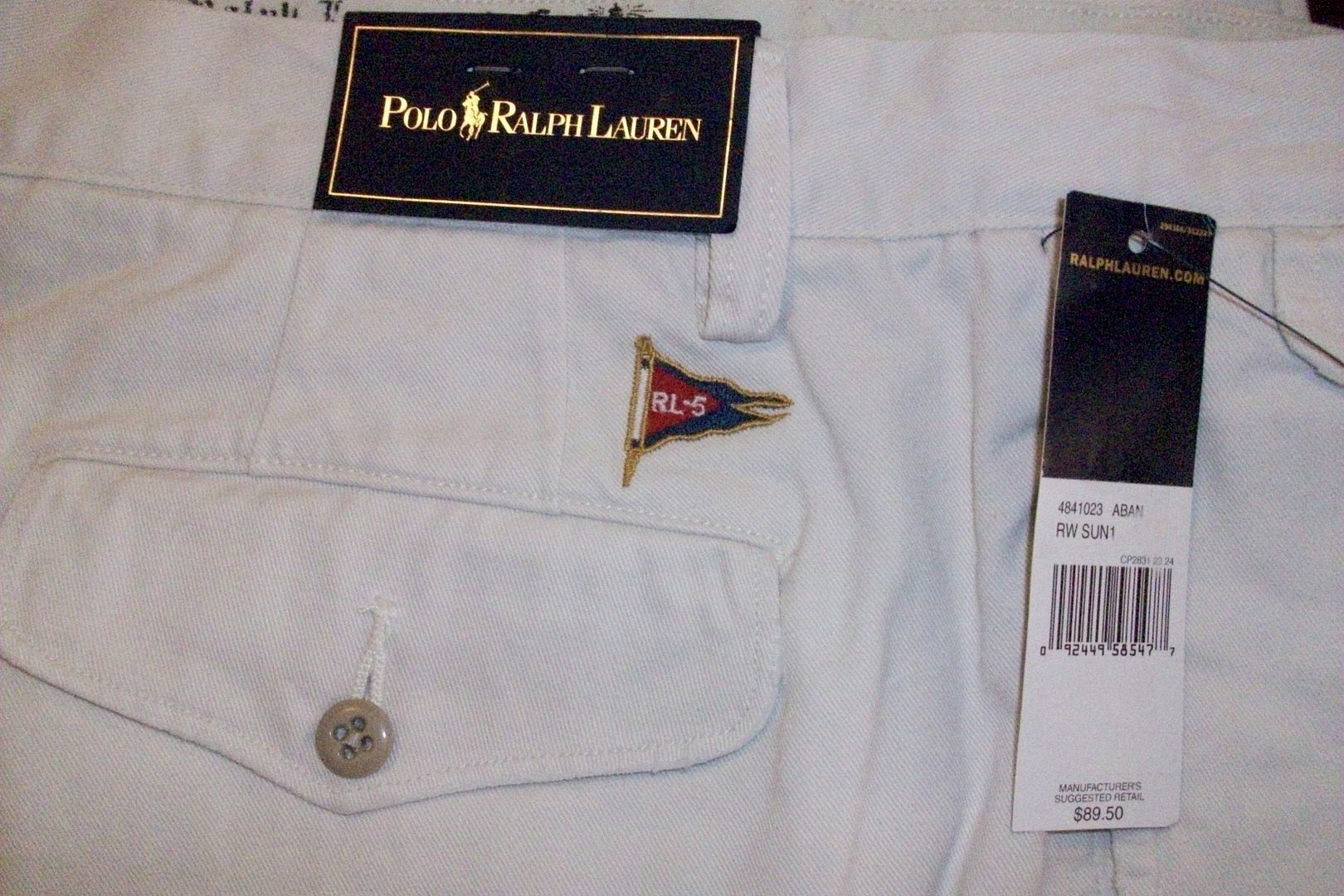 NWT POLO RALPH LAUREN NAUTICAL SAILING FLAG PENNANT PANTS WHITE 38X32 