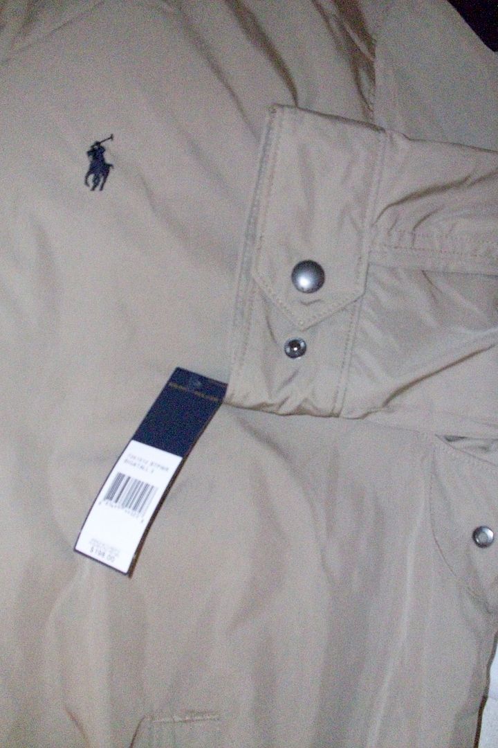 NWT POLO RALPH LAUREN KHAKI TAN HIDDEN HOOD FLEECE LINED COAT PARKA 