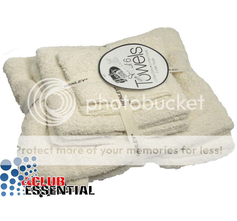 6pc 100 Cotton Towel Gift Set Face Hand Bath Towels Grey Cream Caramel