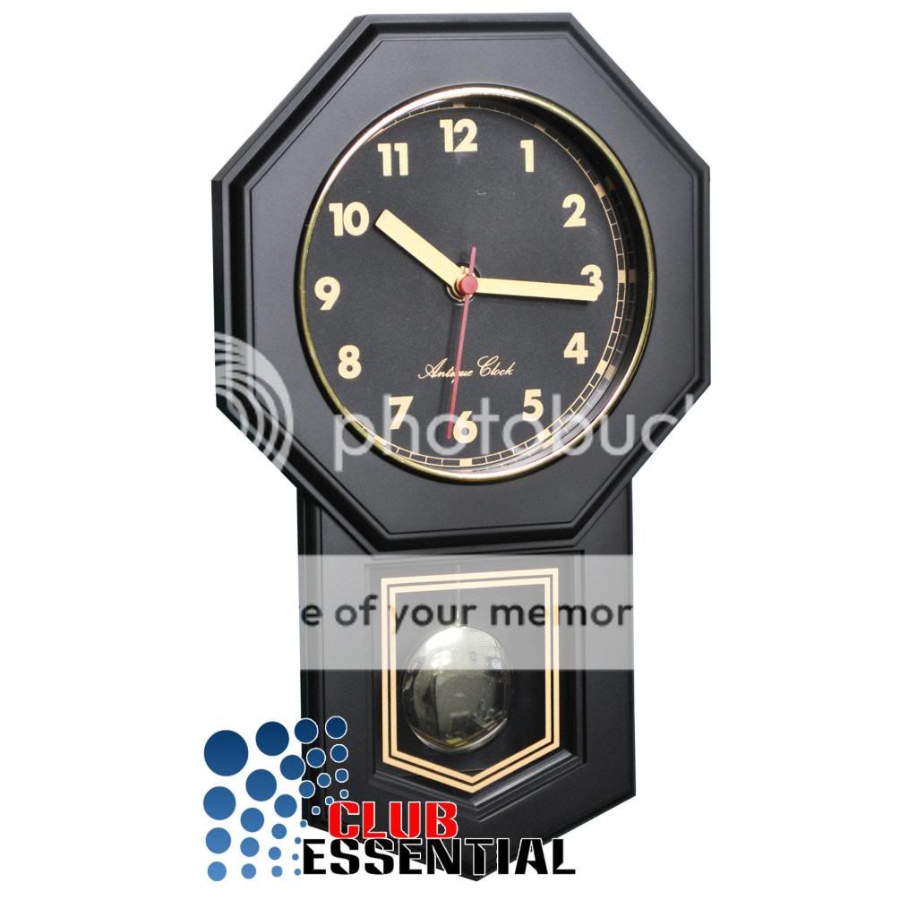 Mini 12" Antique Quartz Clock Design Pendulum Plastic Wall Clock Hanging Wall