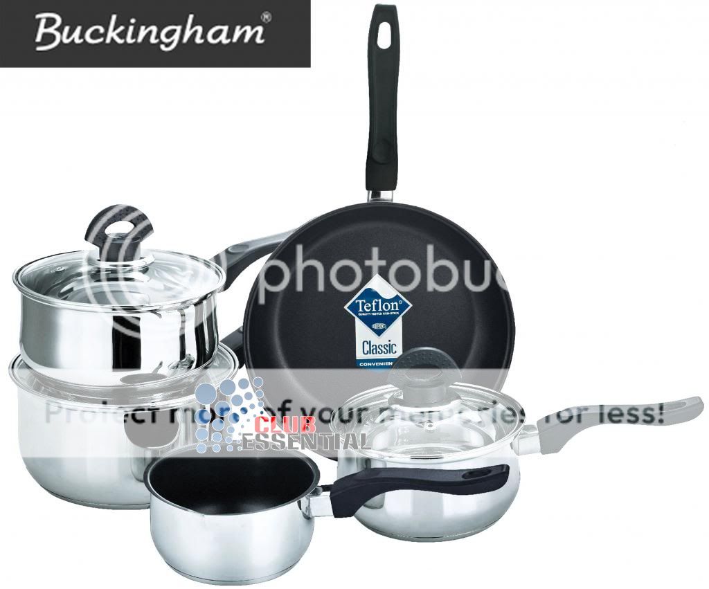 5pc Buckingham Induction Cookware Set Stainless Steel Saucepan Sauté Milk Pan