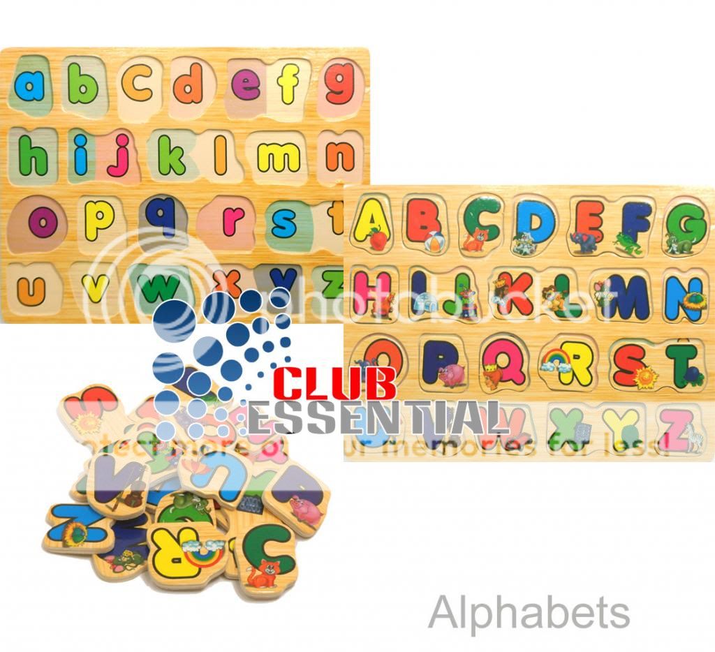 Children's Educational Alphabets Fun Learning Playing Jigsaw Puzzle Wooden Toys
