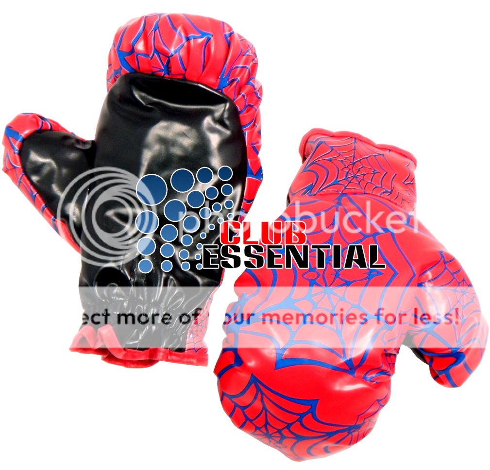 Children's Kids Pair of Boxing Gloves Junior Spider Web Design Stylish Gloves